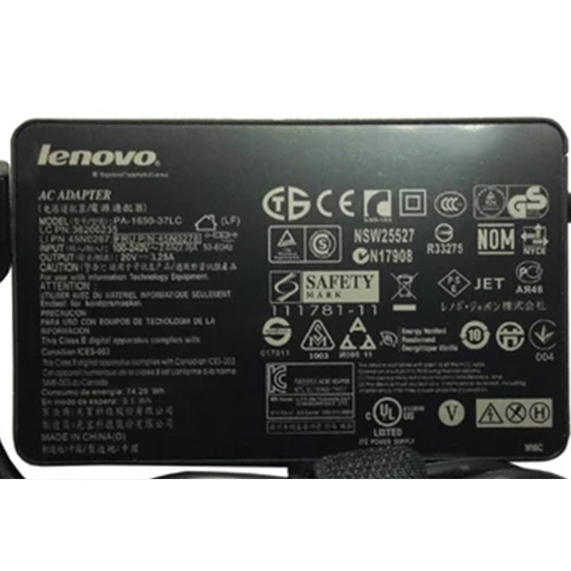 Original Lenovo 65W 20V 3.25A Slim PA-1650-37LC AC Adapter Laptop Charger, Slim Tip